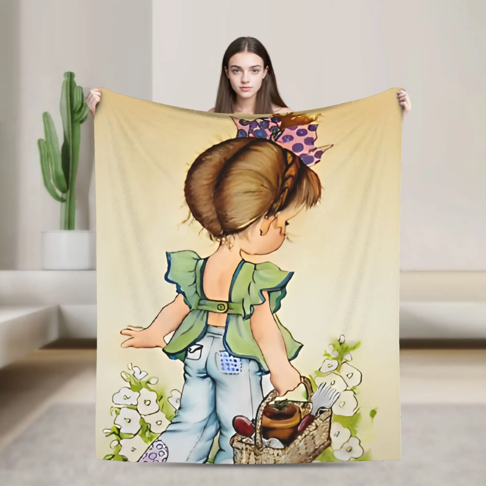 Retro Sarahs Kays Blankets  Flannel Throw Blankets Summer Air Conditioning Decoration Ultra-Soft Warm Bedsprea,