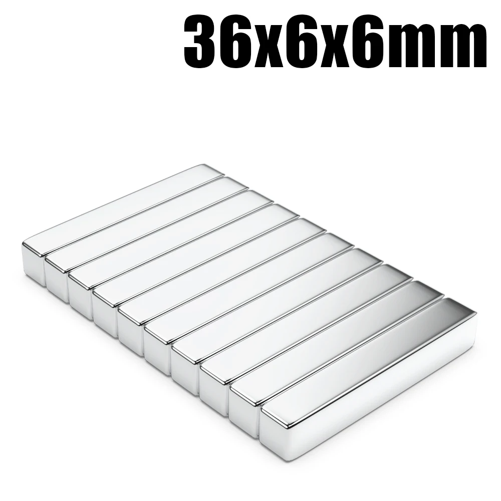 2/5/10/20/50Pcs N35 Neodymium Magnet 36mm X 6mm X 6mm NdFeB Block Super Powerful Strong Permanent Magnetic imanes 36*6*6