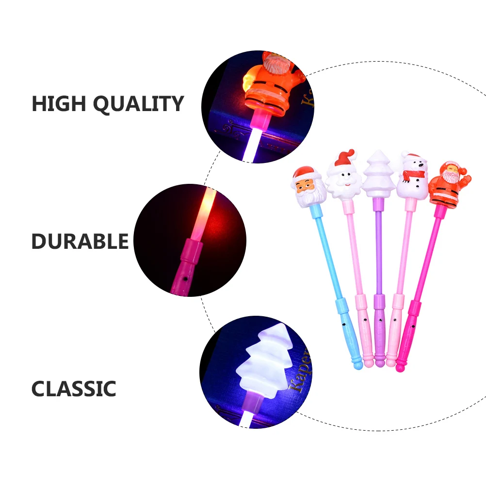 

5pcs Christmas Glow Stick Flashing Led Snowman Design Party For Light-Up Hand Sticks Flash Modes