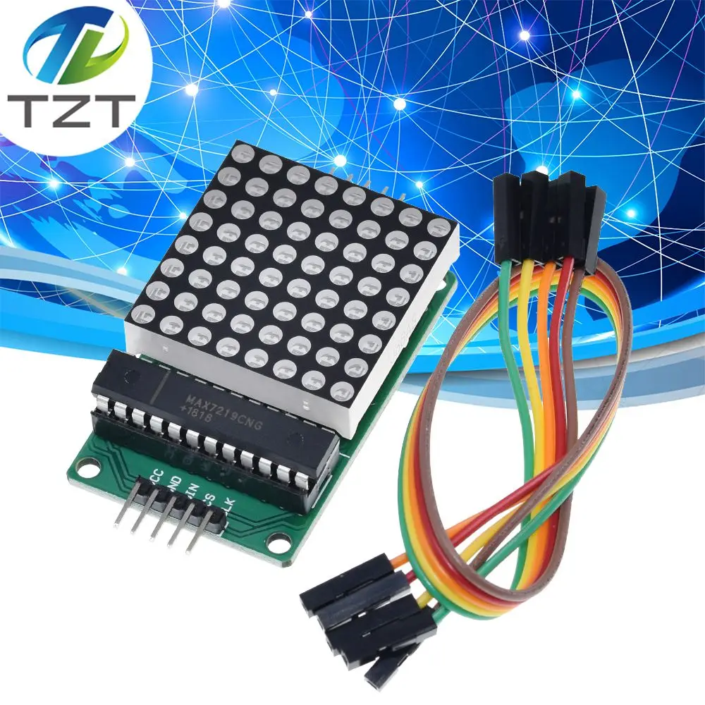 MAX7219 Dot Led Matrix Module MCU LED Display Control Module For Arduino 5V Interface Module 8 x 8 Output Input Common Cathode