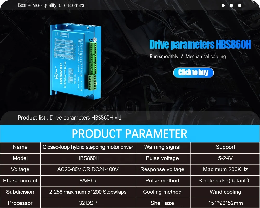 Driver Motor Stepper Digital Closed-loop Nema 34 HBS860H 86 Nema 34 Closed Loop
