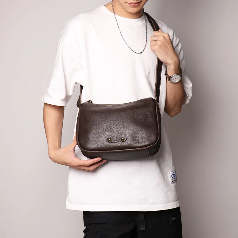 

Fashion men's leather shoulder bag cowhide women's messenger bag youth Messenger bag fashion iPad bag