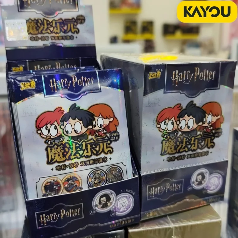 Auténtico Kayou Harry Potter Insignia de Caramelo de Doble Cara Versión Echo Ola 1 Caja Sorpresa Coleccionable Broche Colgante Juguetes de Regalo
