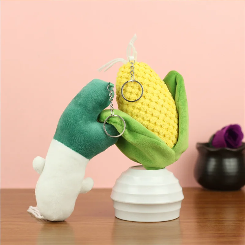 13cm adorável bonito cebolinha vegetal pendurado ornamento brinquedo de pelúcia chaveiro saco charme boneca
