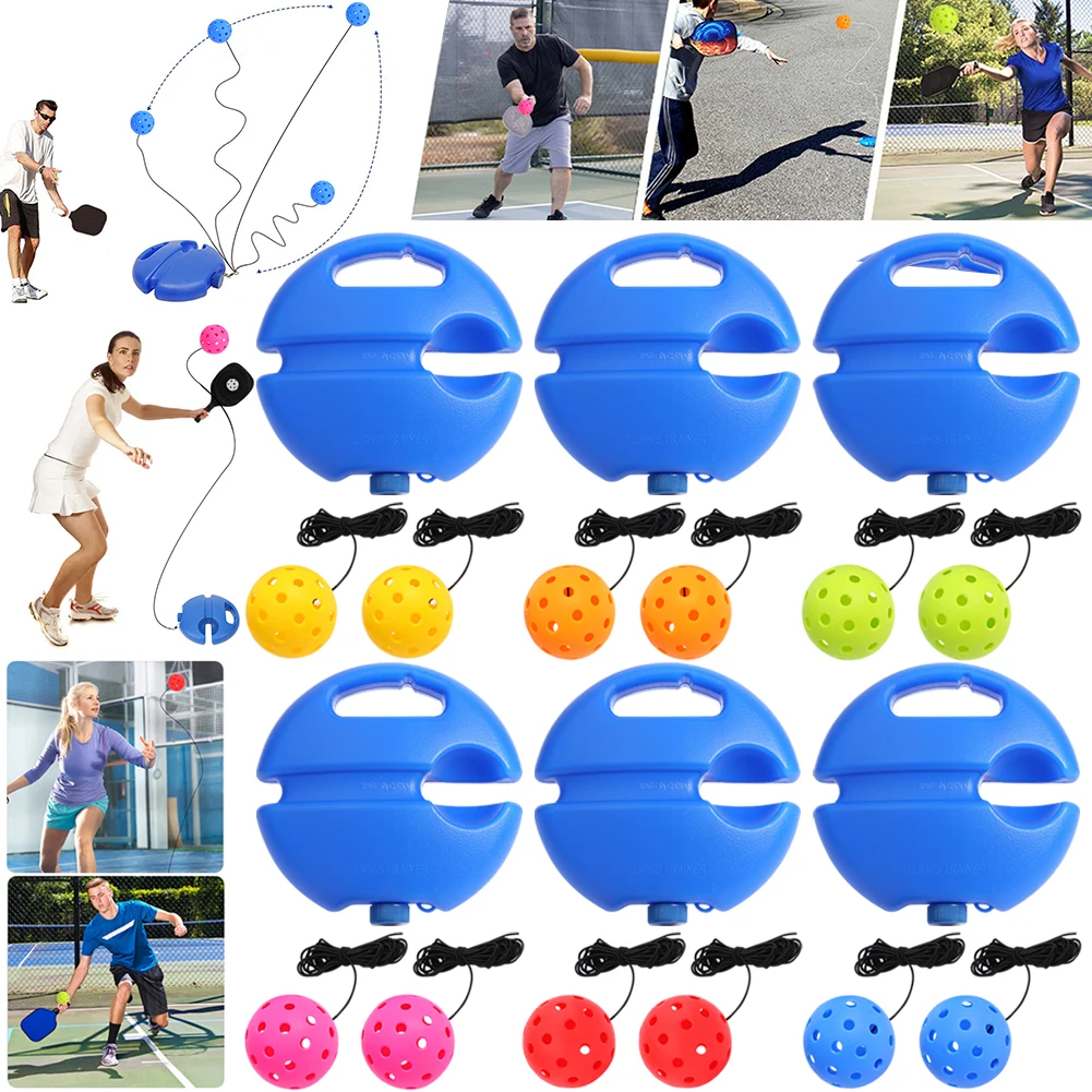 Pickleball Training Aids Bases With Elastic Rope Ball Professional Pickleball Practice Tool Self-Duty Rebound Pickleball Trainer