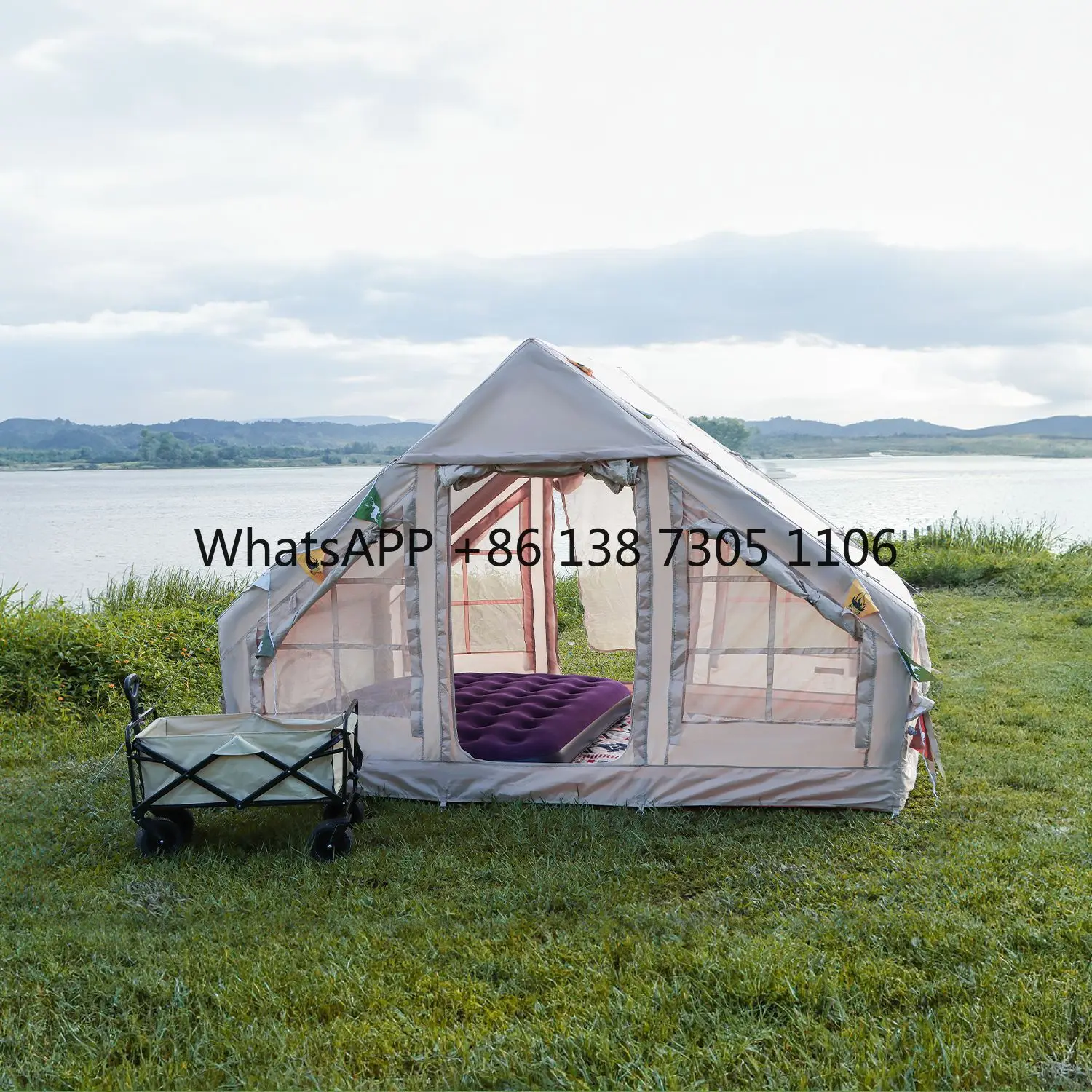 

Надувная палатка для кемпинга на 3-4 человека, теплая, водонепроницаемая, автоматическая, быстросборная, с быстрым установлением тента.