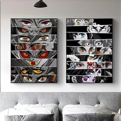 Anime Eyes Demon Slayer Kimetsu No Yaiba Poster Wall Art Print Hashira Cartoon Anime Canvas Painting For Living Room Home Decor