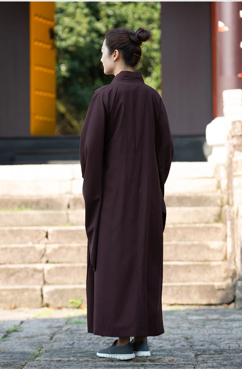 Monk Robe Long Gown Men Women Cassock Buddhist Clothing Soft Comfort