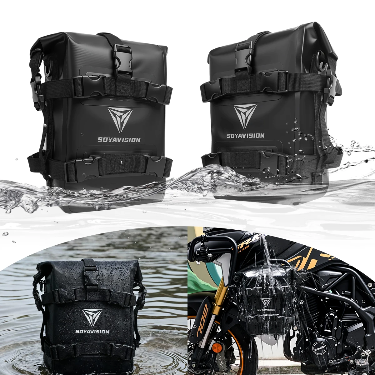 2PCS motorfiets bumpers tas waterdicht 5L-8L motorfiets zijframe tas motorfiets crash bar tas universeel gereedschap opbergtas