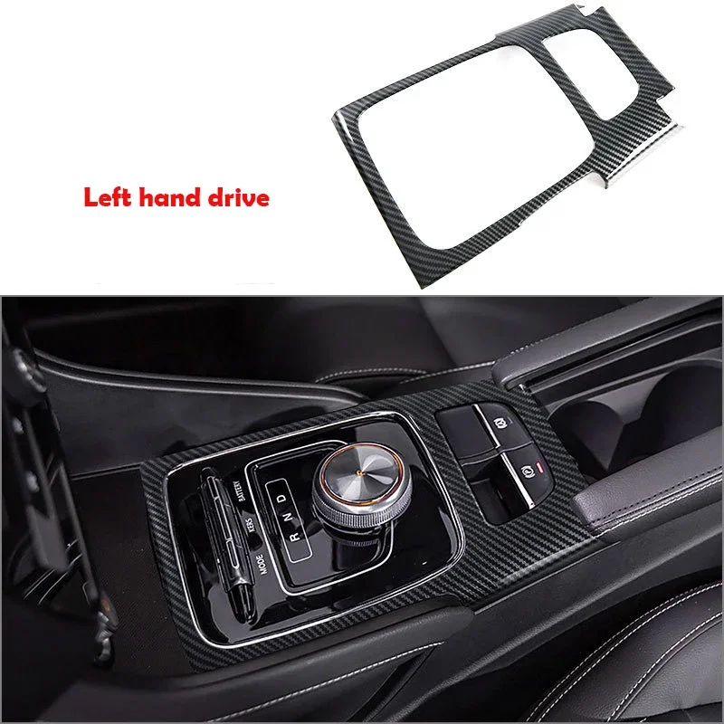 

Для MG ZS 2018 2019 2020 2021 2022 2023 2024 ABS из углеродного волокна, черная внутренняя панель переключения передач, накладка, аксессуары для стайлинга автомобиля