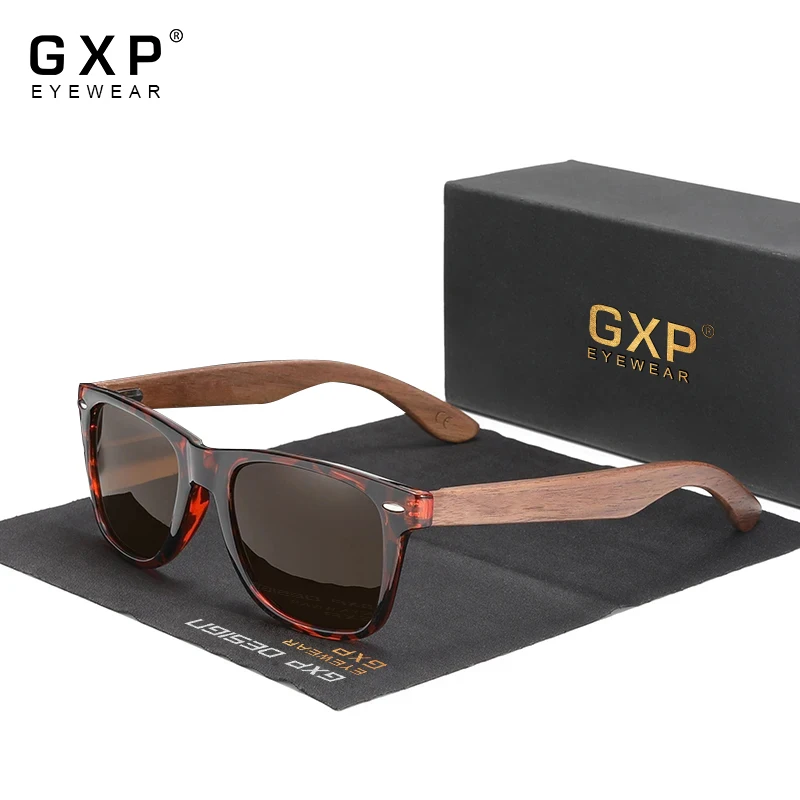 GXP ريترو نظارات شمسية خشبية الرجال النساء الاستقطاب المضادة للأشعة فوق البنفسجية 400 نظارات الموضة عالية الجودة الجوز القيادة واقية من الشمس نظارات #2