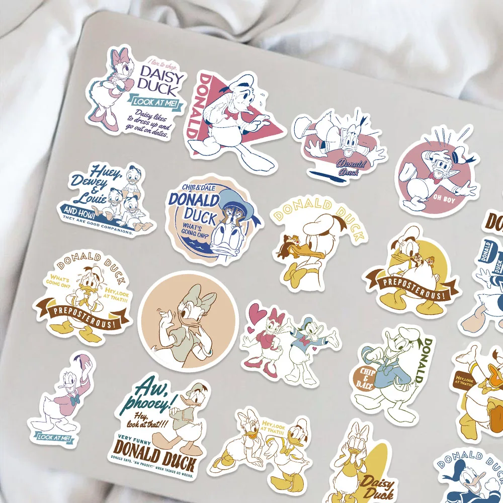 50pcs Disney Cute Cartoon Donald Duck Stickers For Kids Gifts Toys Laptop Phone Scrapbook Diary Luggage Stationery Sticker