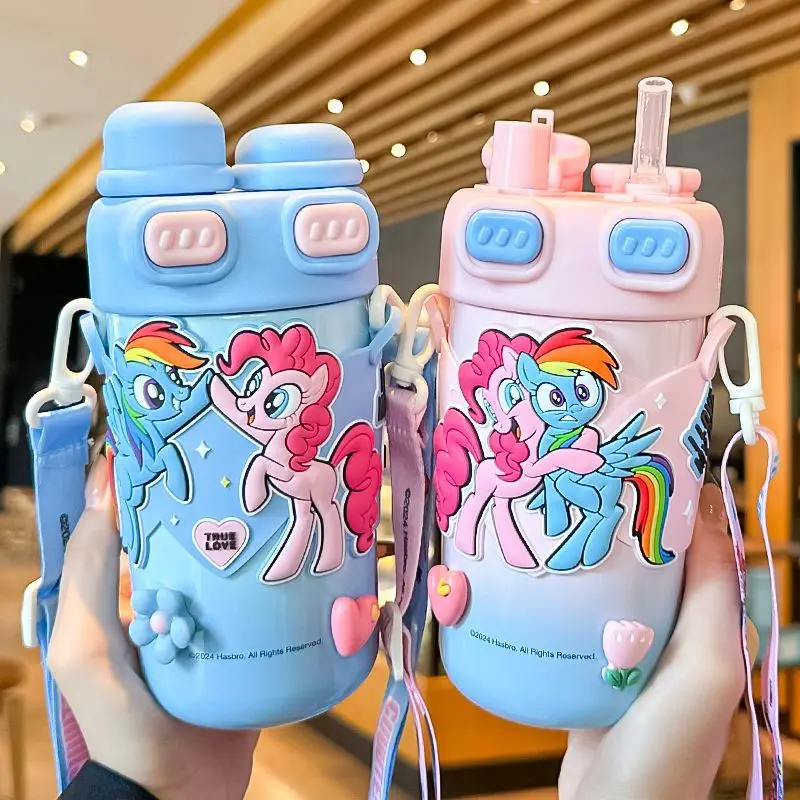 Cute Cartoon Kawaii My Little Pony Children's Insulated Cup 316 Student Specific Straw Double Drinking Girl Portable Water Cup