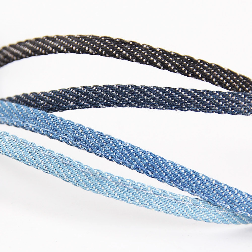 5M/Lot 5mm Denim Blue Flat Cotton Cord Jeans Ribbon Braided Tape for DIY Sewing Apparel Bag Accessories Hoodie Rope view 3