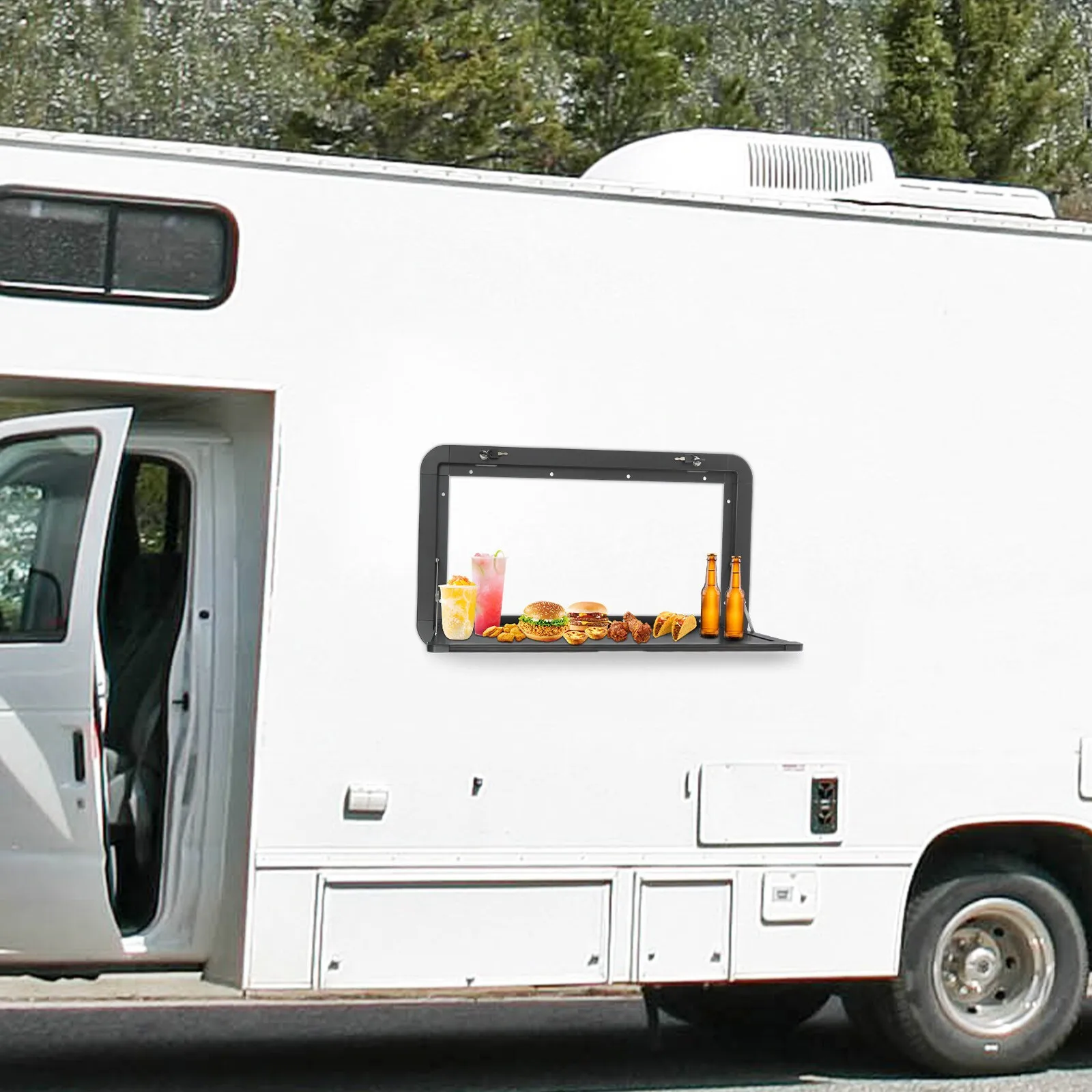 Запираемый складной стол для автофургона, вместимость 555 фунтов, настенный стол из алюминиевого сплава с 2 замками, компактный походный стол для дома на колесах