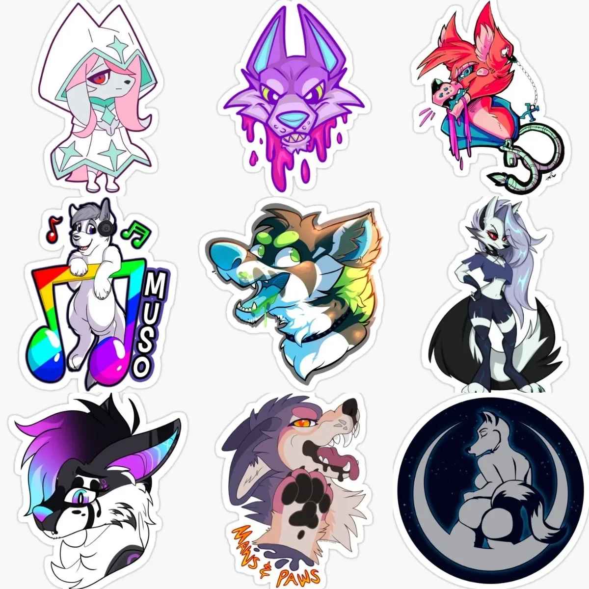 

Helluva Boss Anime Furry Wolf Stickers Car Window Truck Motorcycle Laptop Bicycle Table Off-road Helmet Camper Decal Assecories