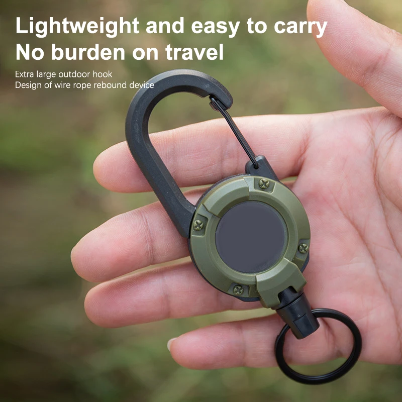 1PC Automatic Retractable Wire Rope Anti Theft Easy-to-pull Buckle Rope Elastic Keychain Sporty Retractable Key Ring Anti Lost