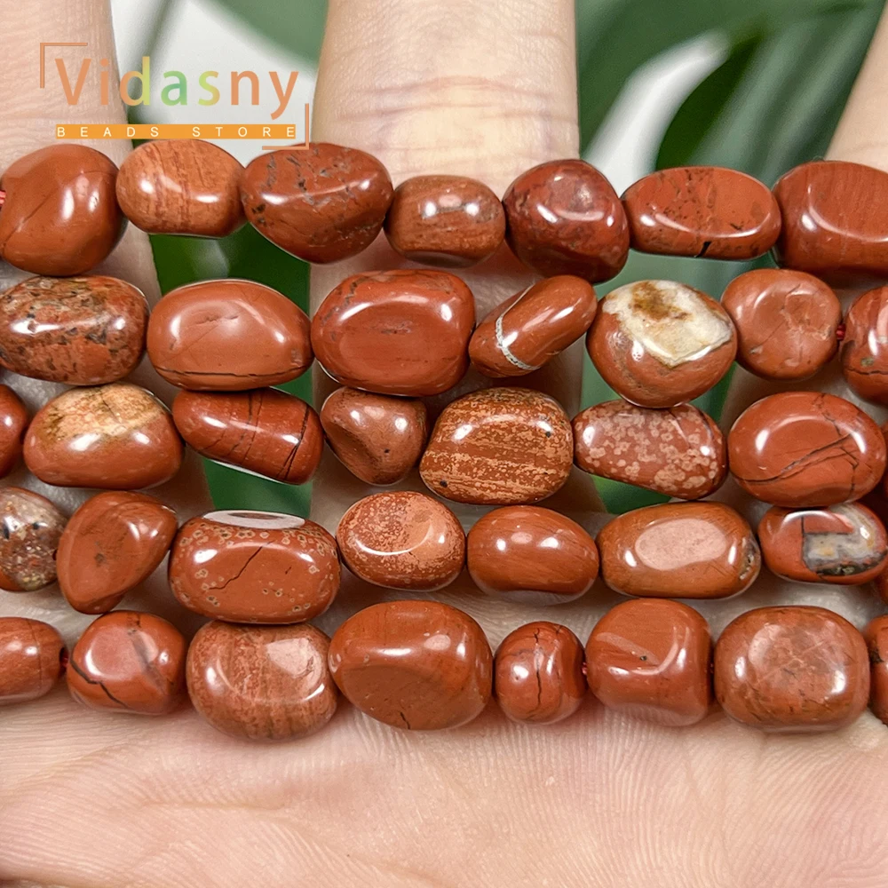 8-10mm Natürliche Rote Jaspis-Perlen, Unregelmäßige Ovale Lose Perlen für Schmuckherstellung, DIY-Armbänder und Zubehör – Detail 8