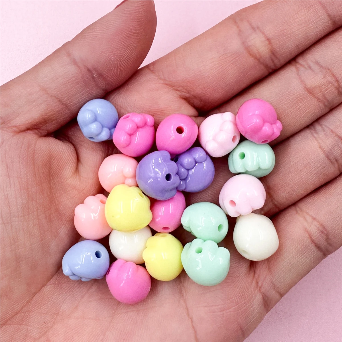 20pcs/bag 12mm Cartoon Animal Cat Paw Beads DIY Cute Jewelry Accessories Acrylic Beaded Material