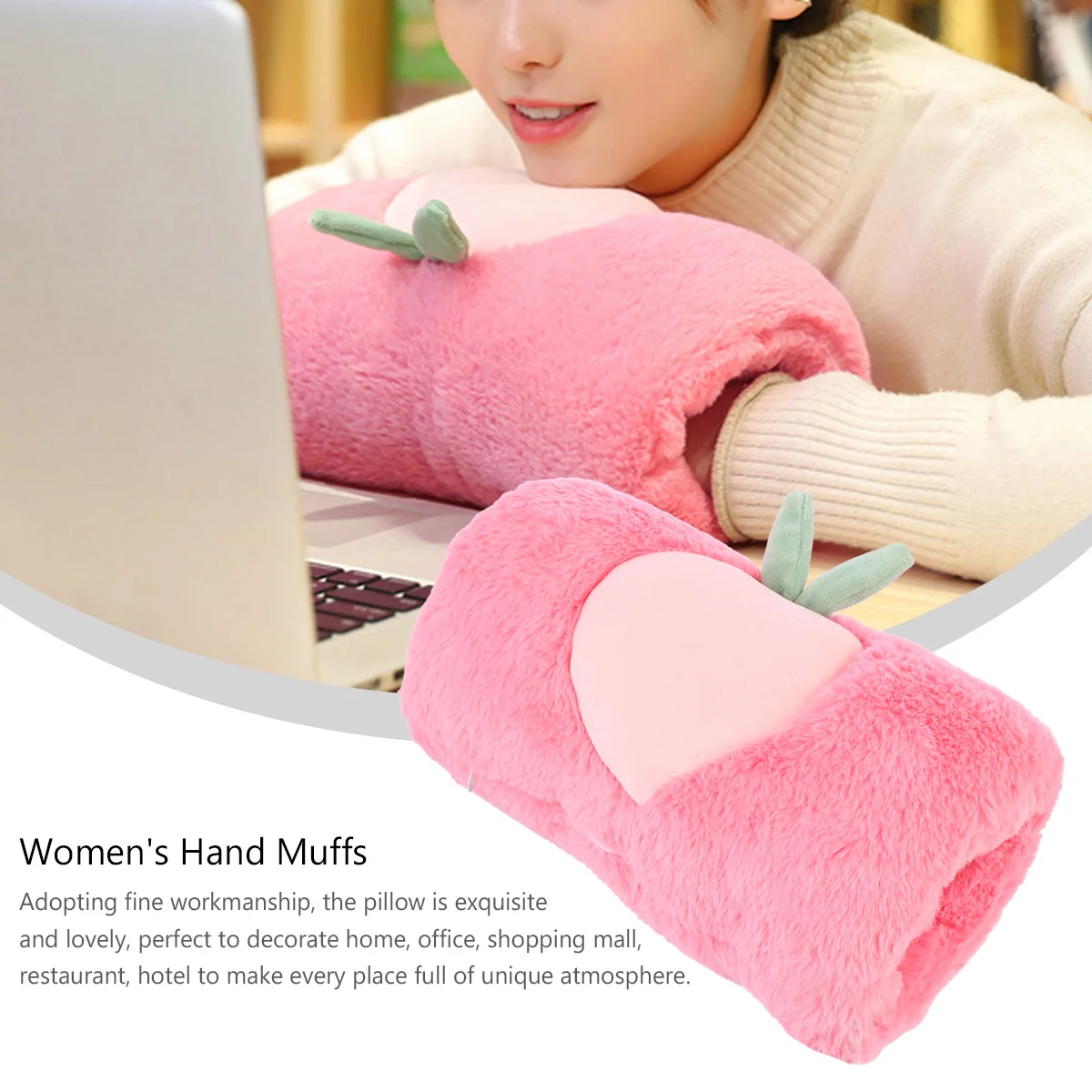 Hand Warmer Faux Fur Muffs Plush Pillow Gloves Winter Handmuffs Elastic Fleece Man Pink Pillows