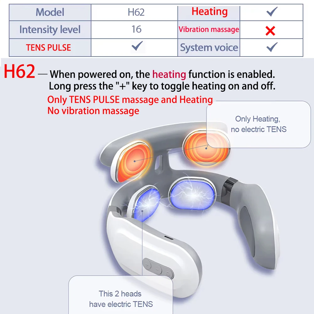 Smart Back Neck Massager Electric TENS Pulse Cervical Muscle Massages Wireless Shoulder Health Care H99 H62 JT88 F6Device