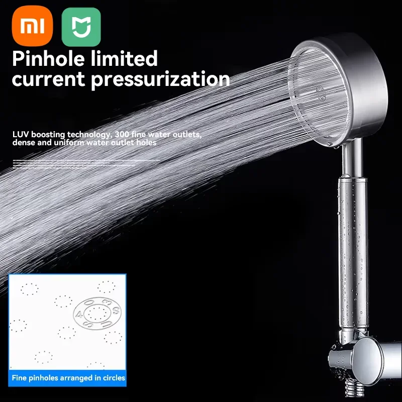 חדר אמבטיה נירוסטה xiaomi מקלחת ראש לחץ מים גבוה חוסך מרסס מרסס מצבי גשם טעונים