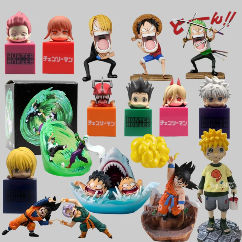 

Anime Chainsaw Man Model HUNTER×HUNTER Figurine Dragon Ball Goku Krillin Shark Gotenks Naruto Action Figures PVC Toys Gifts