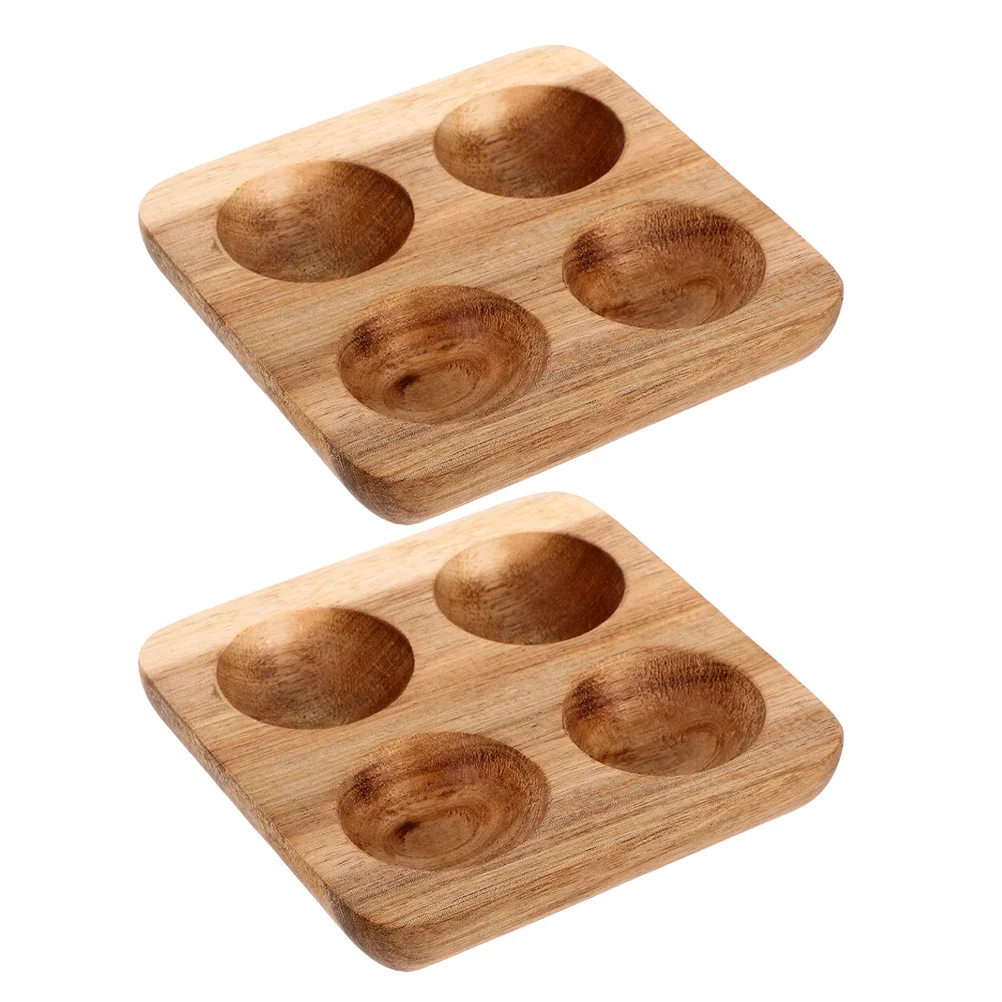 

2Pcs Wooden Egg Tray with Grooves Secure Placement for Fridge Or Counter Rustic Home Kitchen Decorative Organizer