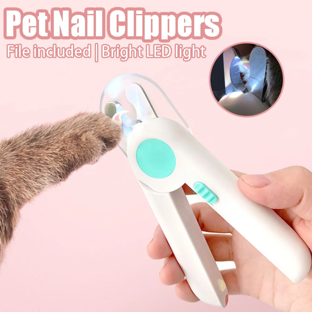 Pet Nail Clipper with LED Light Stainless Steel Cat Dog Claw Trimmer for Small Medium Cats Dogs Pet Cleaning Pet Supplies