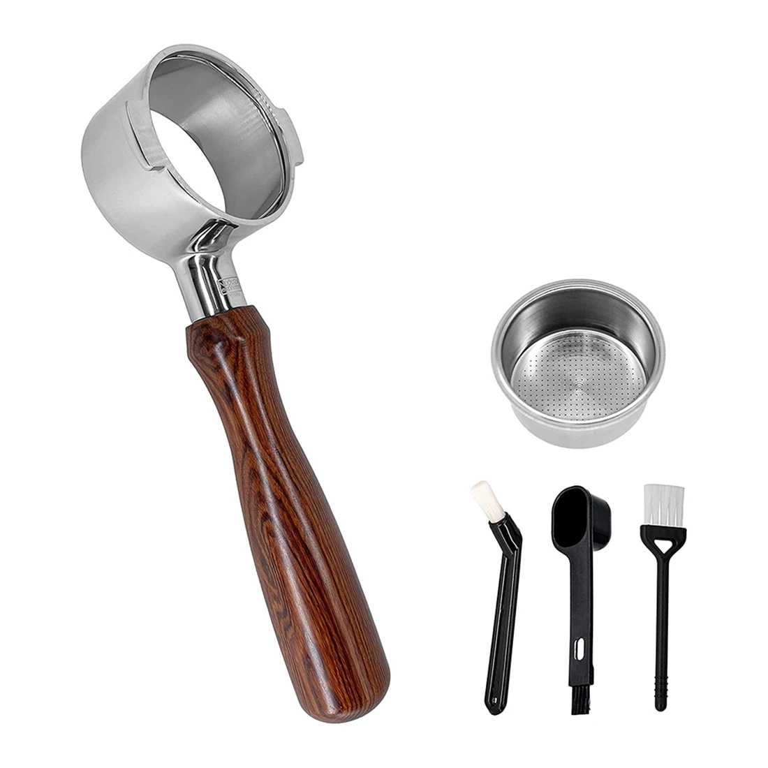 Portafilter sem fundo para máquina de café expresso, sem suporte do filtro base, compatível com DeLonghi Icona ECP ECOV311, 51mm