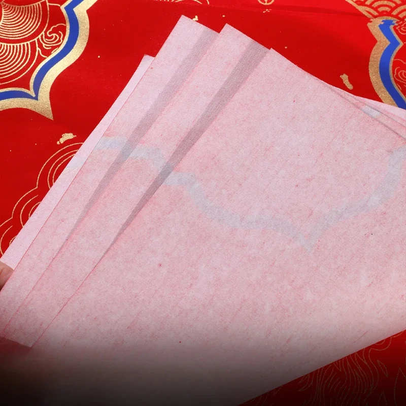 20pcs Red Xuan Paper Chinese Calligraphy Half Ripe Rice Paper for Chinese New Year Party Wedding DIY Spring Festival Couplet