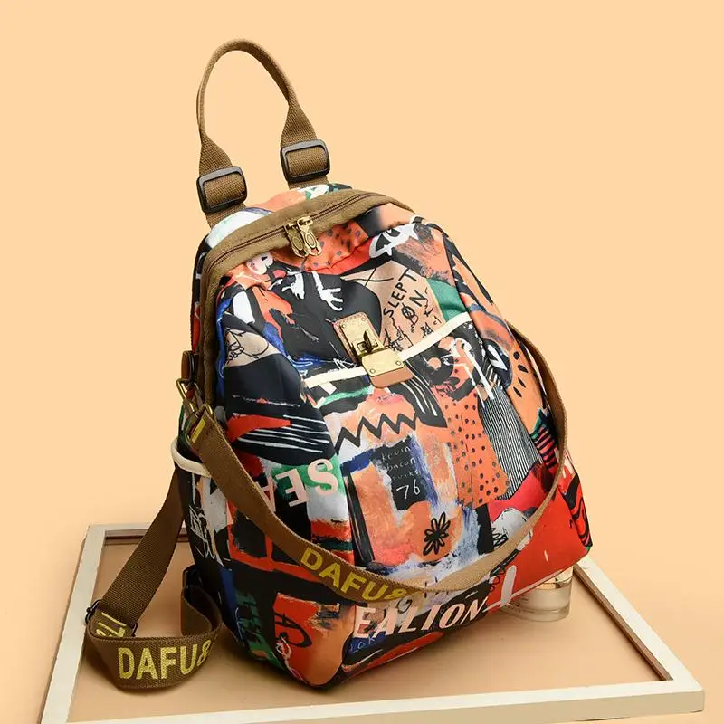 Large Capacity Lucky Four Leaf Clover Backpack for Women Casual Oxford Cloth Travel Bag Fashionable 2026 New Style Ladies Bag