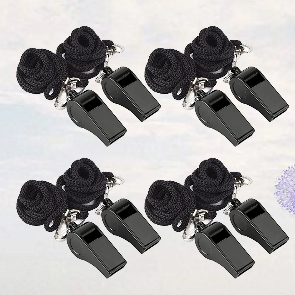 8 Pcs Premium Metal Whistle for Outdoor Sports Safety Survival Emergency Portable Loud Sound Rope Decor Ideal Daily