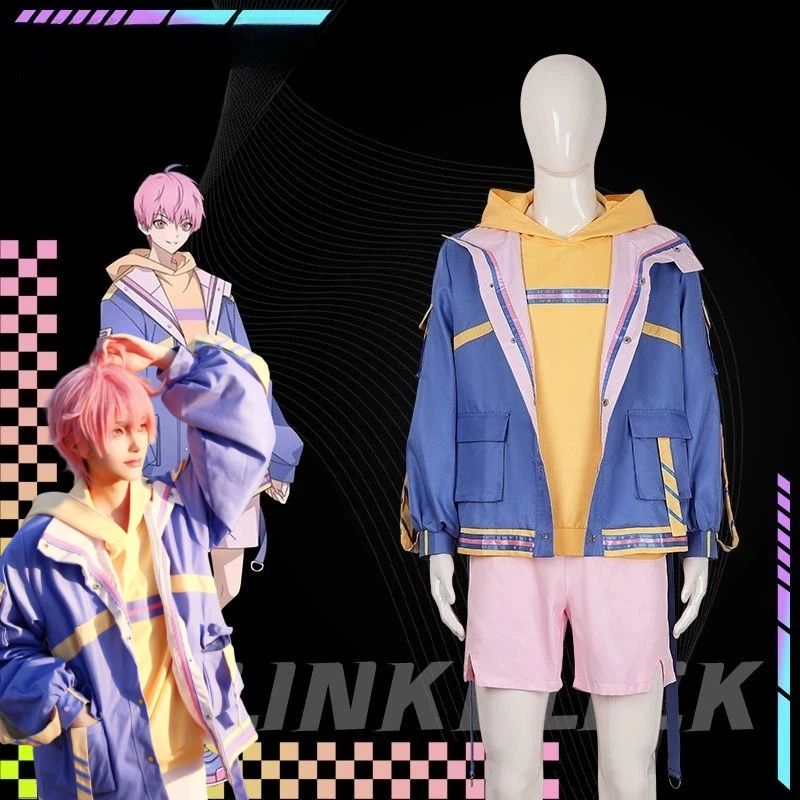 

Anime Link Click Cosplay Costume Top Pants Coat Wig Full Set Casual Wear Sports Clothes for Men Role Play Outfit Carnival Party