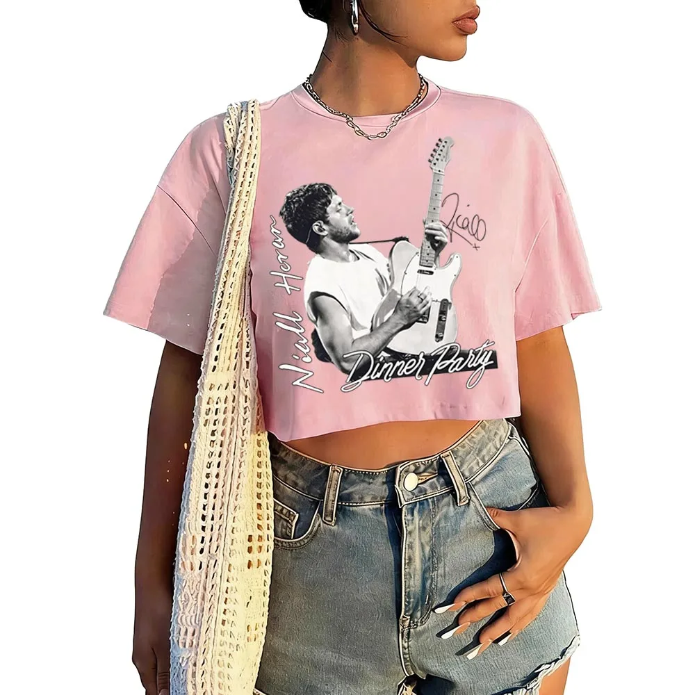 Niall Horan Dinner Party Shirt Women O-Neck Short Sleeves Crop Tops T-shirt