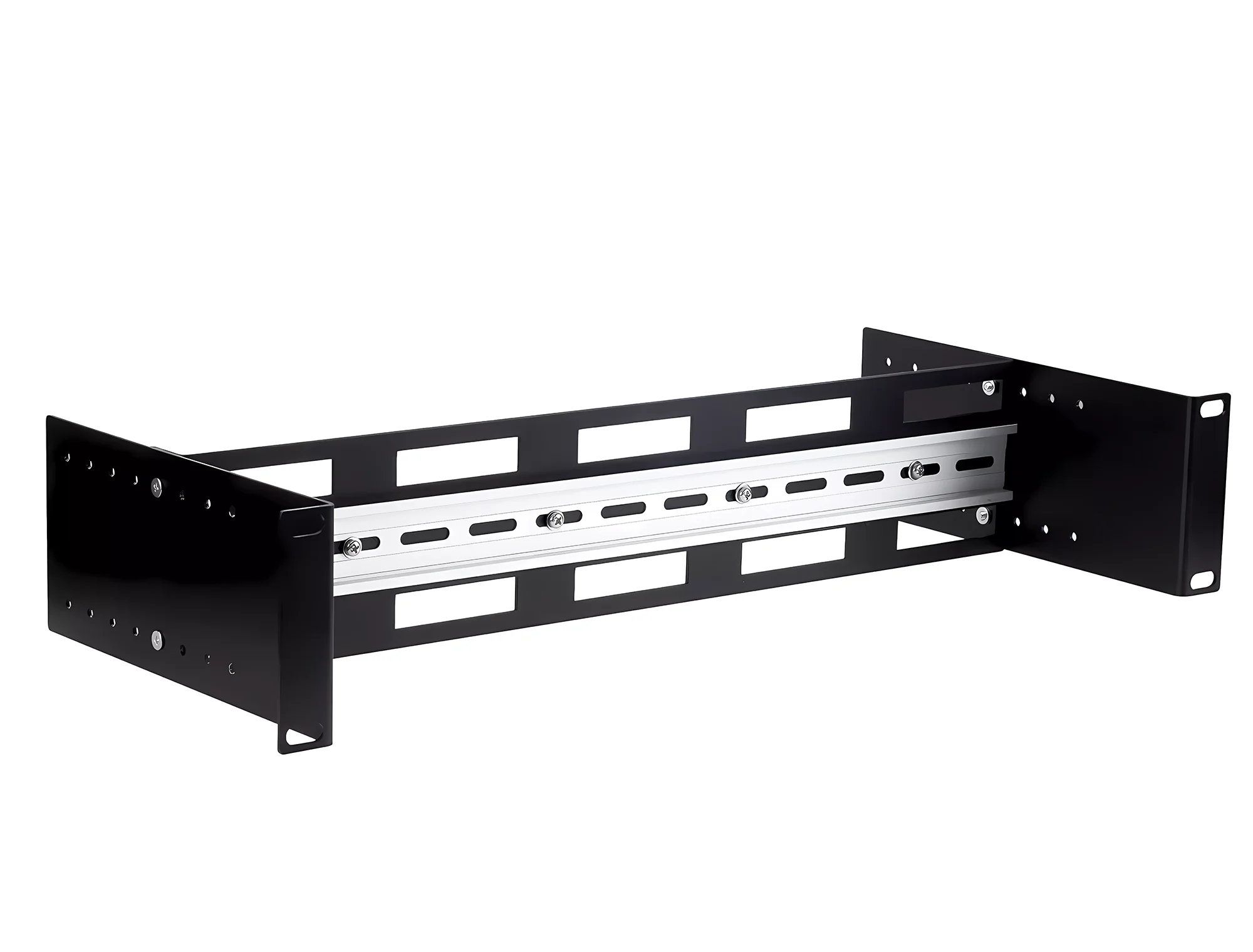 

19 Inch Network Cabinet Bracket 35mm DINRail Transceiver Mounting Bracket Industrial Switch Rail Rack Height Adjustable