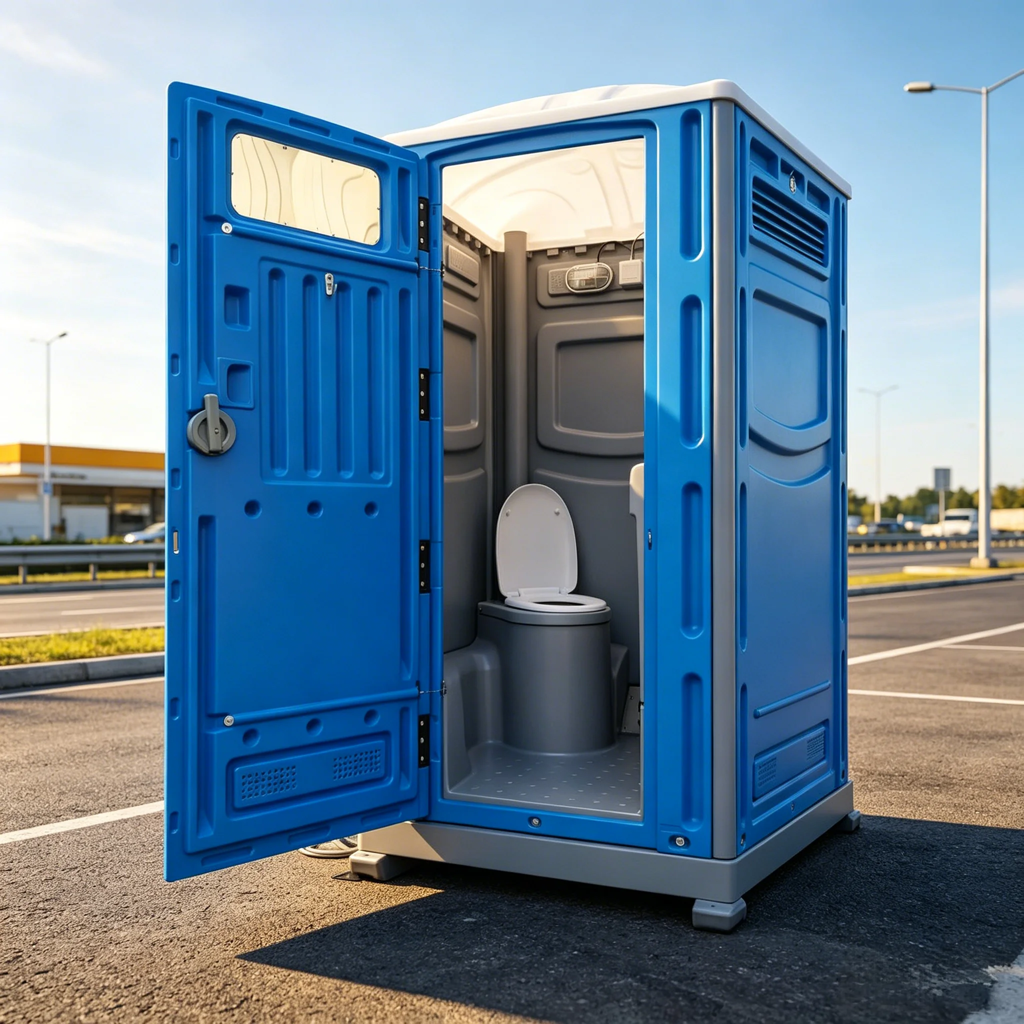 Outdoor HDPE All-in-One Portable Bathroom Unit with Toilet, Shower and Changing Room Portable Toilet Mobile Public Toilet