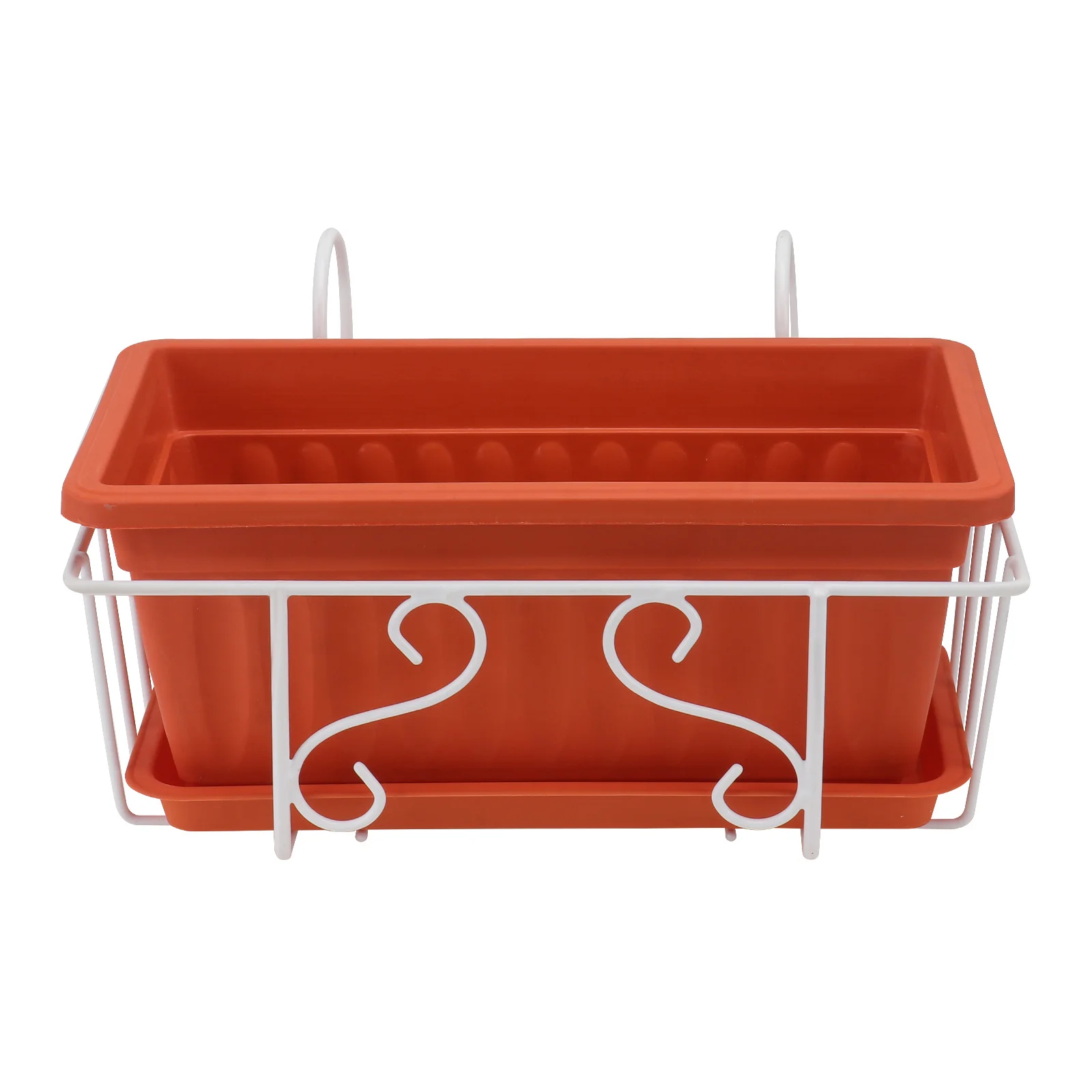 1Set Railing Hanging Plant Pot High-Quality Material Indoor Outdoor Use Smooth Design Clean Gift Planting Flowerpot