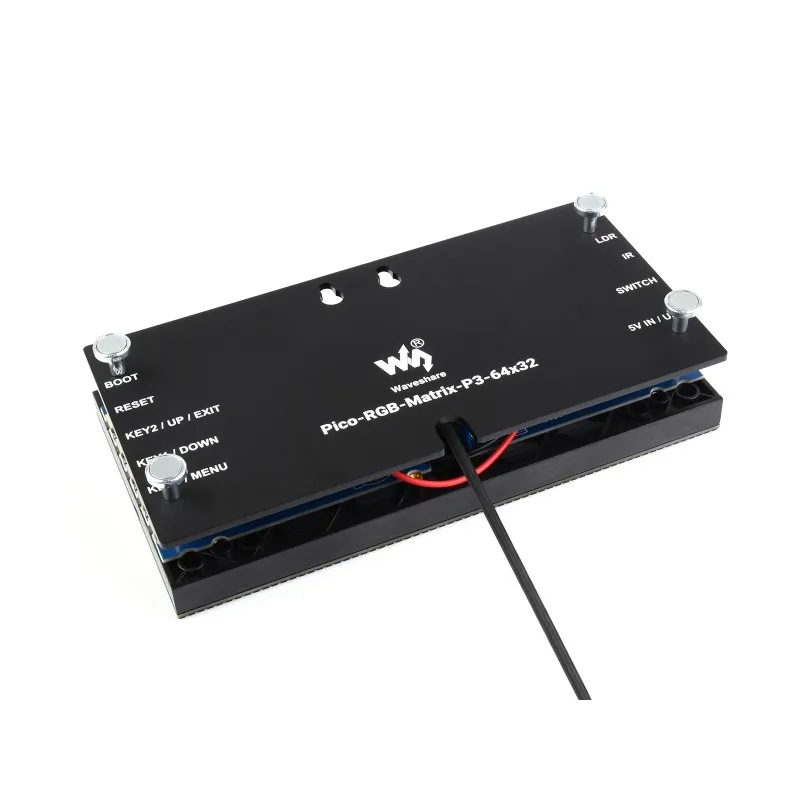 Waveshare RGB Full-Color Multi-Features Digital Clock for Raspberry Pi Pico, 64×32 Grid, Accurate RTC