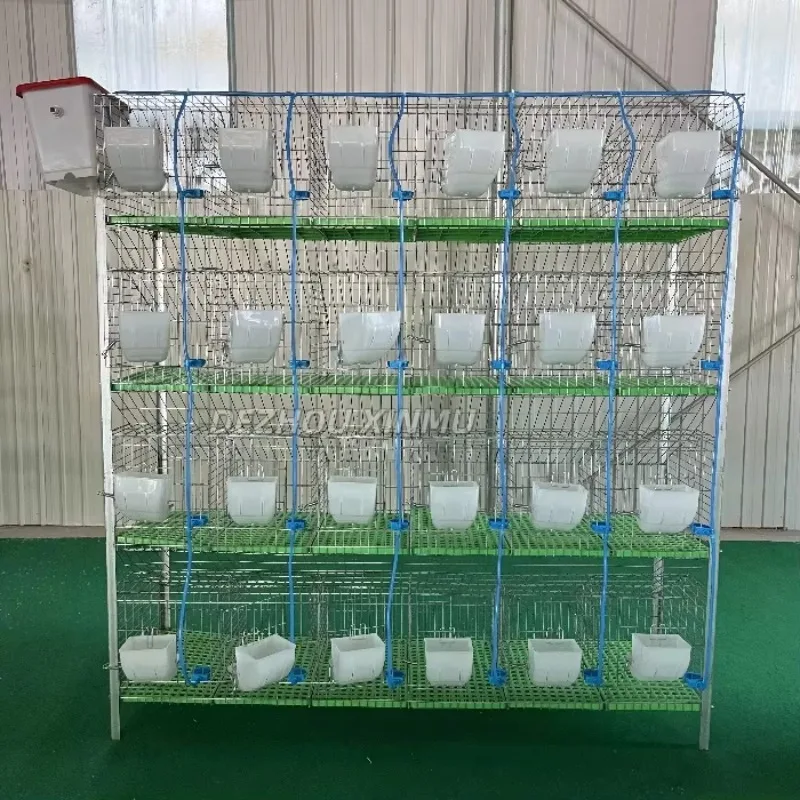 

Long Life Span Commercial Rabbit Cages 24 Position Dung Free Rabbit Houses for sale
