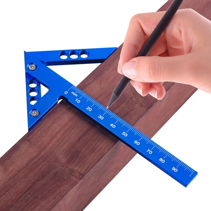 Center Scribe Measuring Tool,Woodworking Line Calibers Gauge,45/90 Degree Right Angle Line Gauge Carpenter Ruler