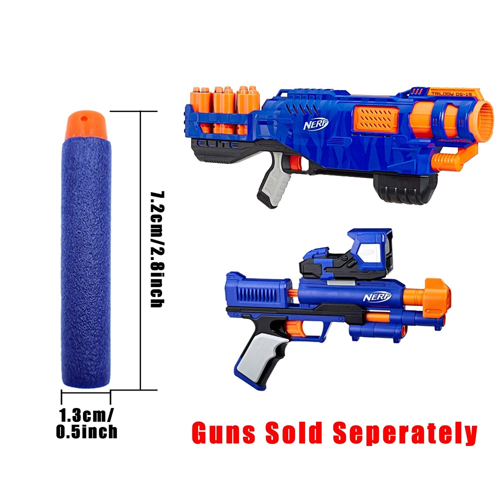 Niebieskie Refill Bullet rzutki 100 sztuk/300 sztuk/500 sztuk pianki Premium Bullets Ammo Pack dla Nerf n-strike Modulus Elite Series Blasters