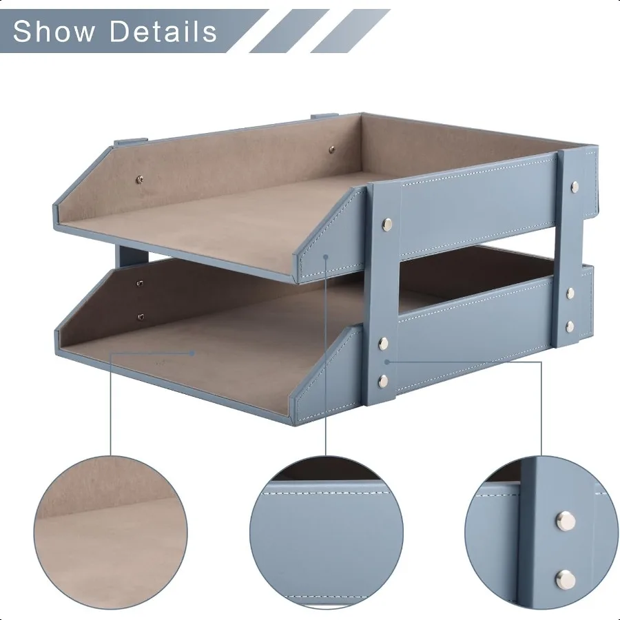 Кожаный настольный поднос для писем, офисный органайзер для бумаги для почтовых файлов, журналов, ювелирных изделий, косметики, модный держатель для писем 2Ti