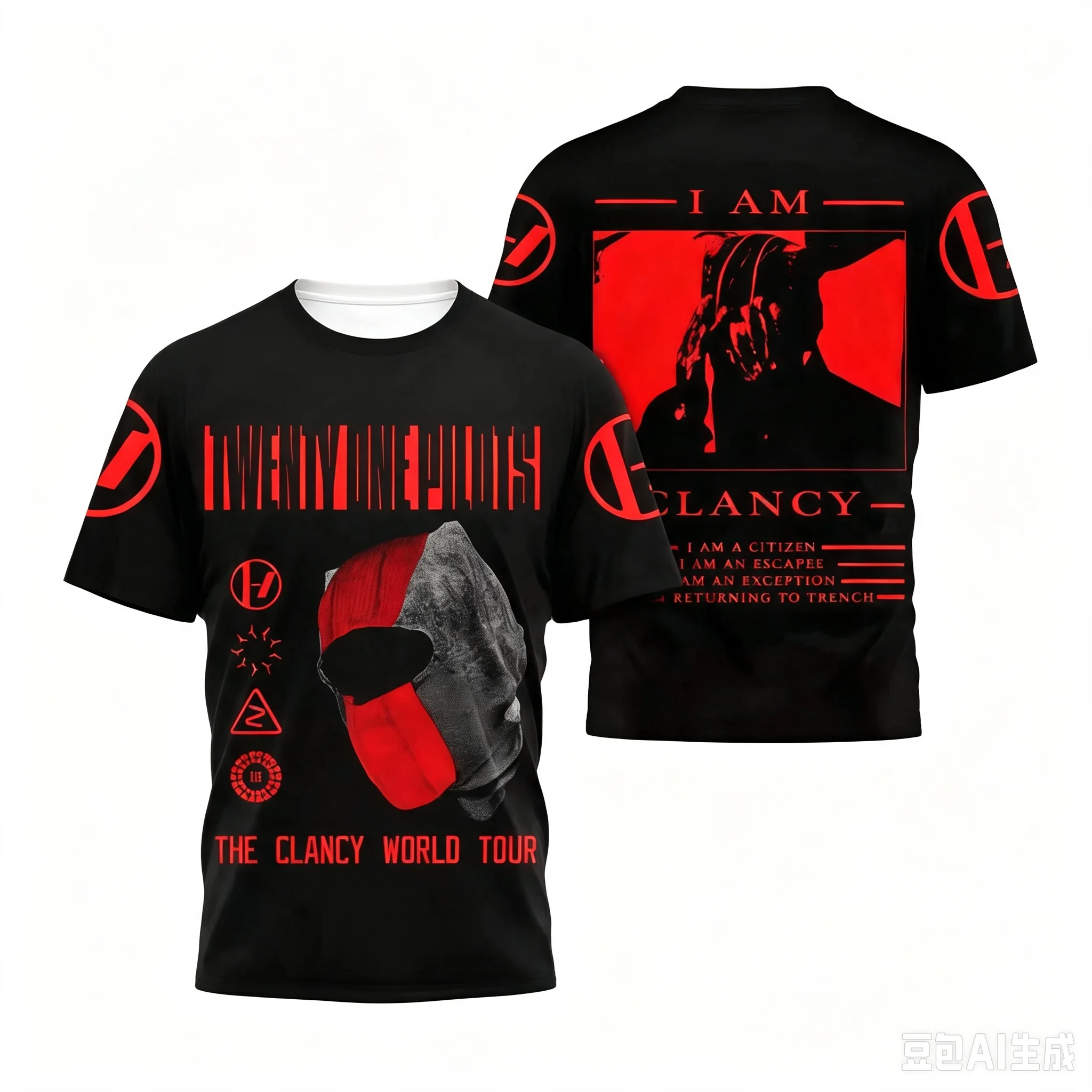 1pc Twenty One Pilots 2026 The Clancy Tour T Shirt 2026 Summer Unisex Men Women Kids Summer Streetwear Casual Short Sleeve Tops