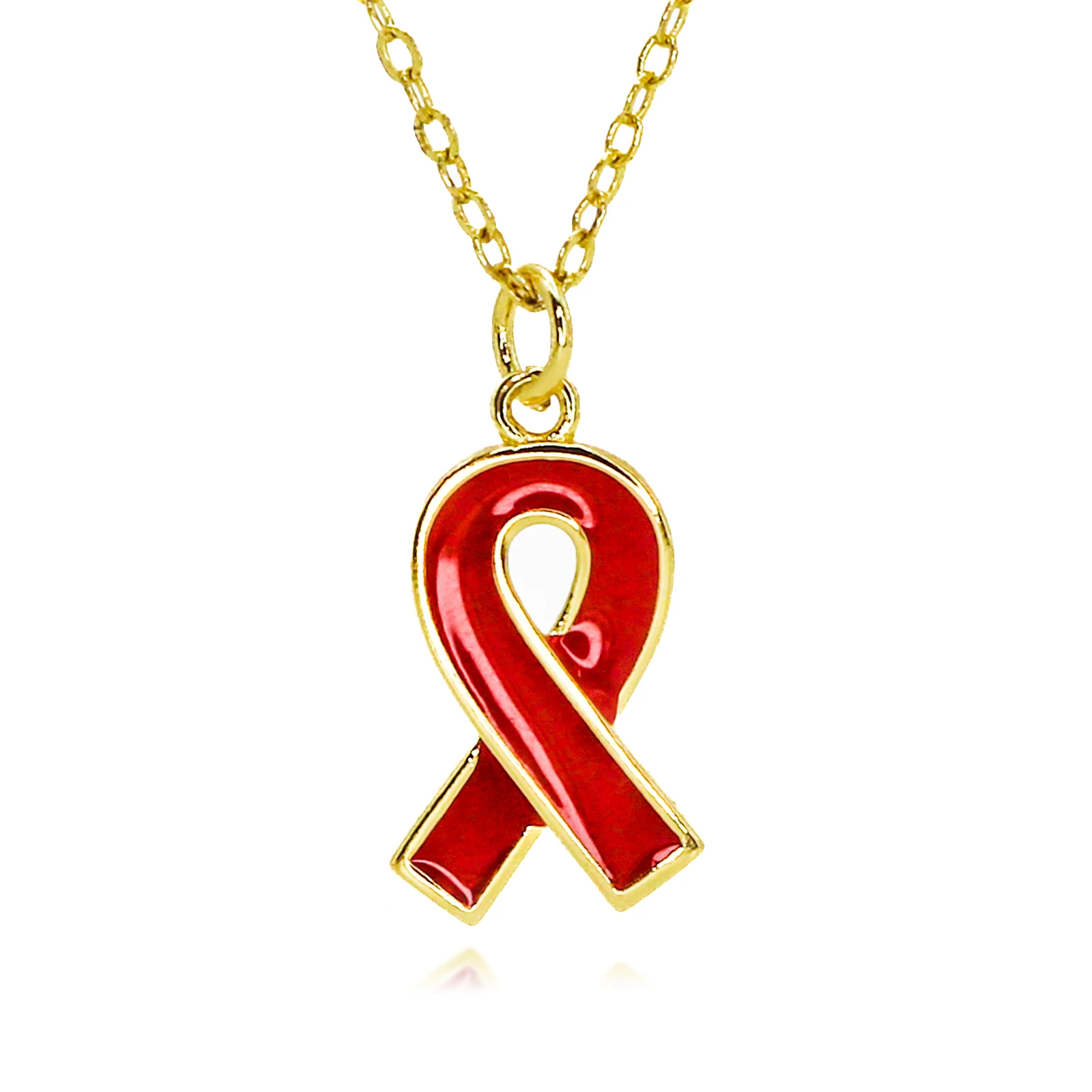 Gold Plated Enamel Breast Cancer Awareness Ribbon Pendant Necklace Soldier Safety Blessing Lucky Charms Bracelets Jewelry Gifts