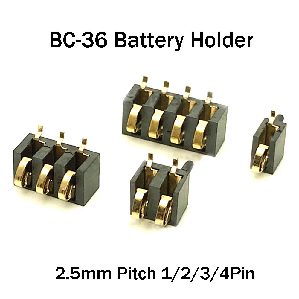 10Pcs 2.5mm Pitch 1Pin 2Pin 3Pin 4Pin Gold-Plated BC-36 Battery Holder Shrapnel Charging Connector Conductive Seat