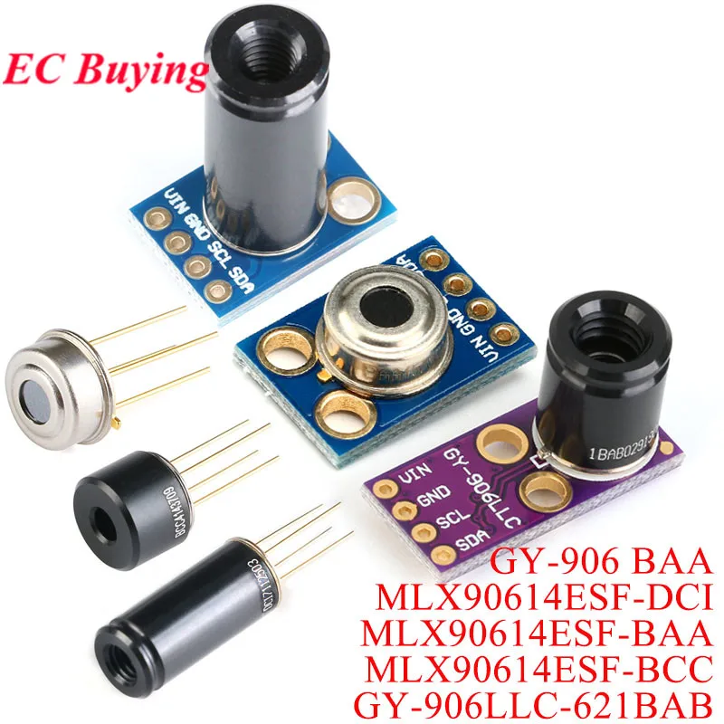 GY-906 MLX90614 MLX90614ESF DCI BAA BCC GY-906LLC-621BAB IR Infrared Non-contact Contactless Temperature Sensor Module Probe