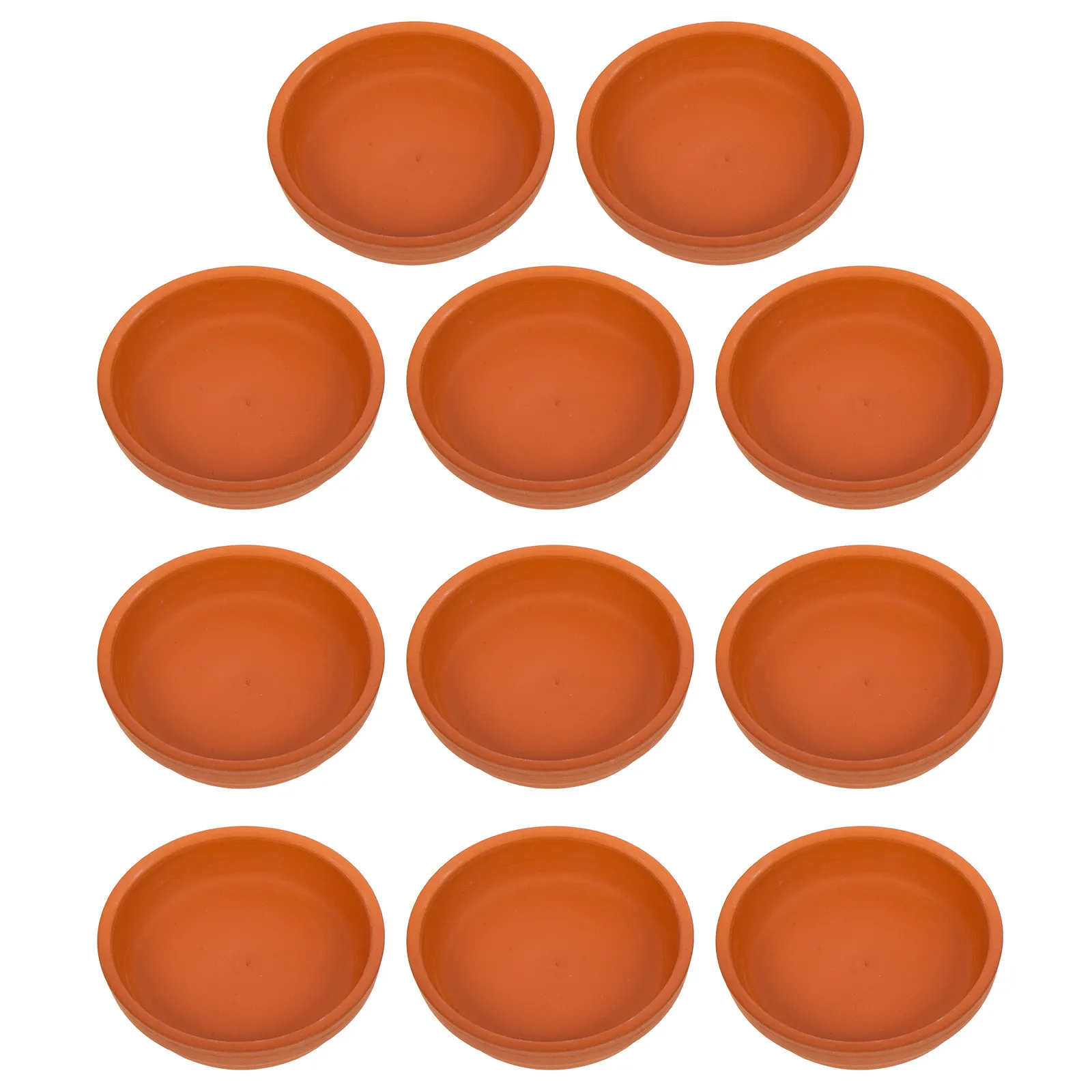 10Pcs Premium Red Pottery Flowerpot Bases Round Potted Plant Trays with High Absorption Air Permeability for Balcony Garden
