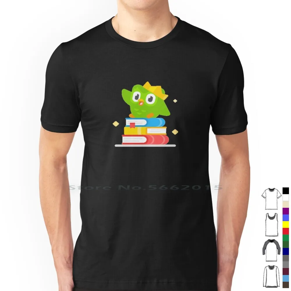 Cute Duolingo Bird T Shirt 100% Cotton Cute Duolingo Bird Language Lover Duolingo Owl Polyglot Linguist Languages Language