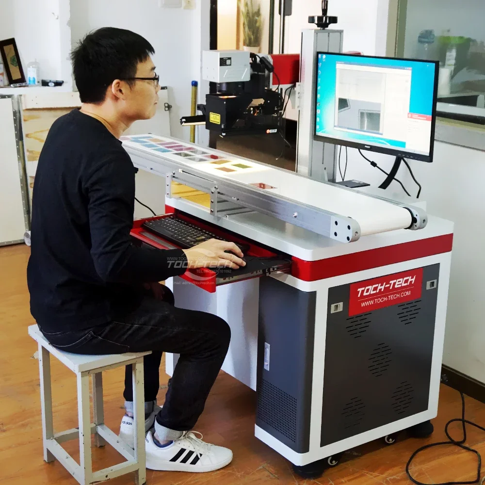 Flying Fiber/Co2/uv Laser Marking Machine With Visual Positioning System CCD Camera Laser Marking Machine